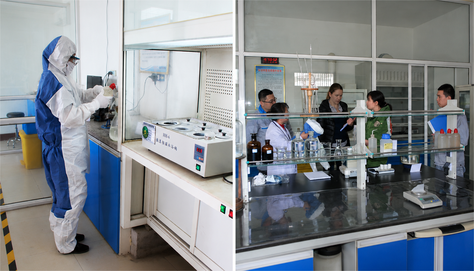In-house laboratory for garnet batch inspection and quality testing