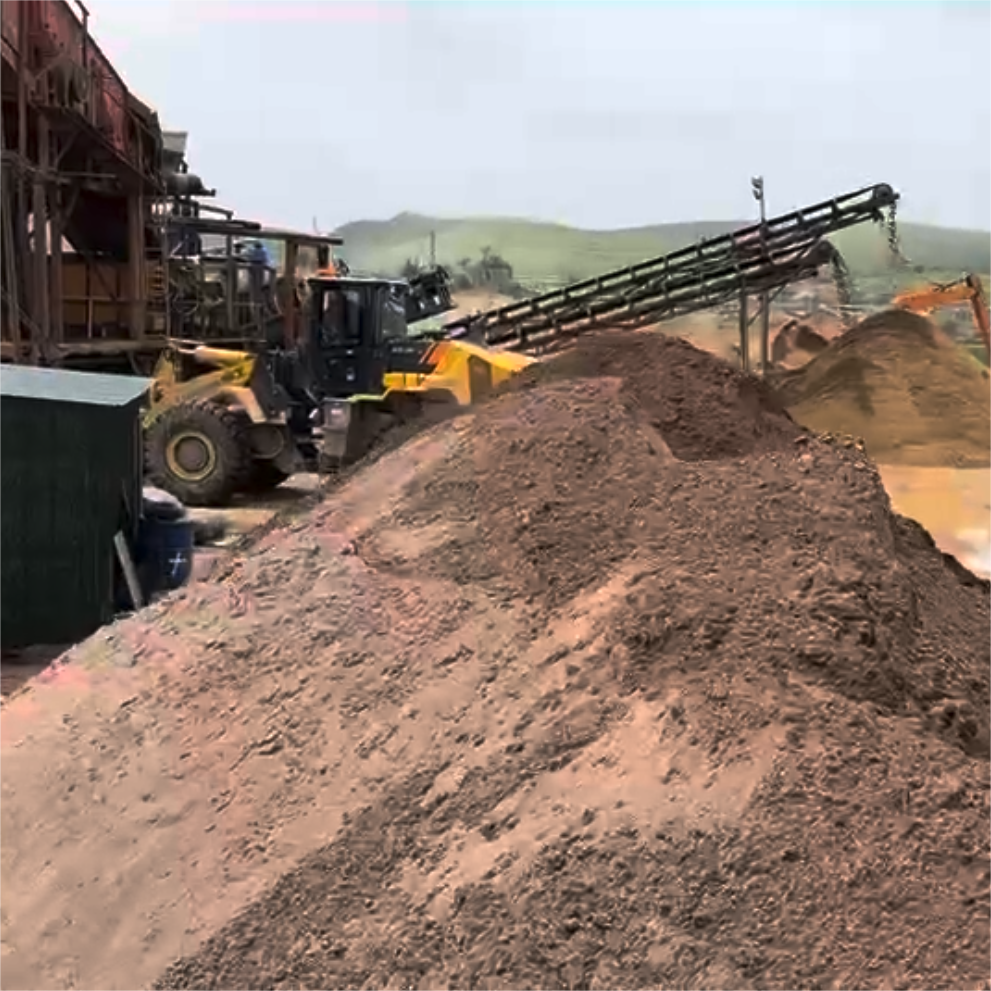 River garnet raw material source