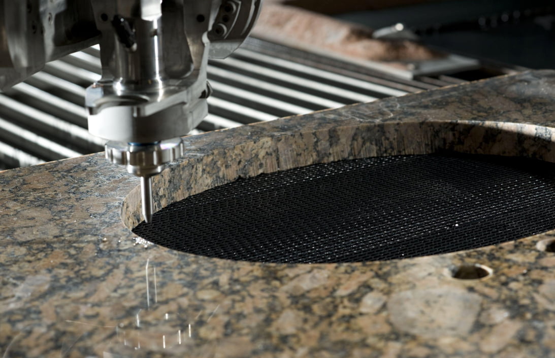 Waterjet cutting of architectural stone