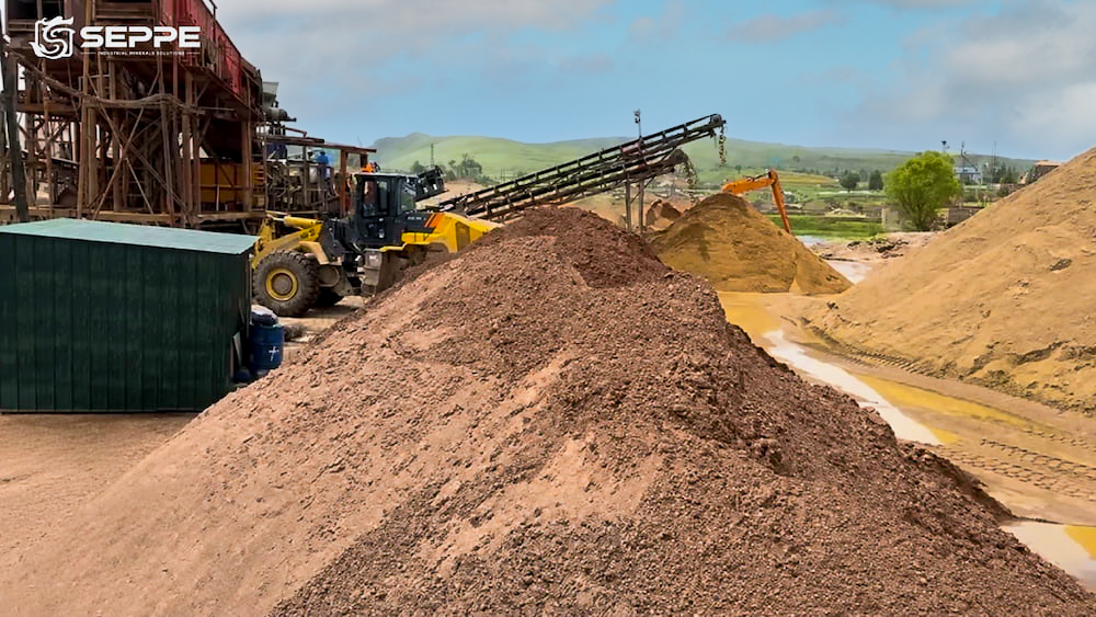 SEPPE SGA alluvial garnet mining site and processing area in northern China