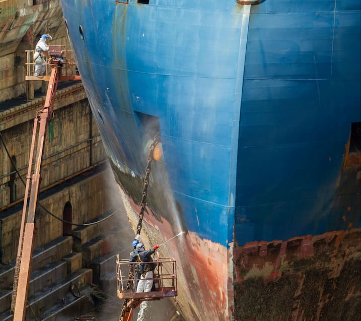 Shipbuilding surface preparation