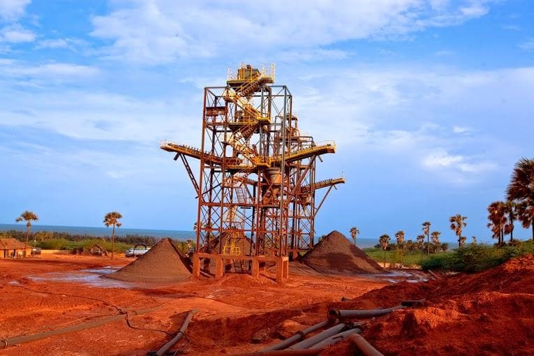 India industrial garnet coastal sand deposit site and heavy mineral mining area